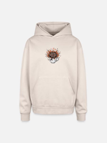 System Overload Initializing Too Early - Oversized Hooded Sweatshirt - Sand