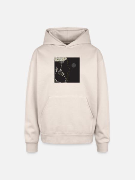 champagne face silhouette - Oversized Hooded Sweatshirt - Sand
