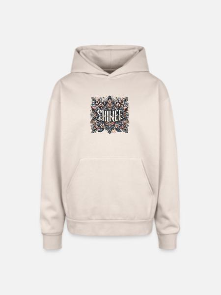 Shine Bright Ornamental Mandala - Oversized Hooded Sweatshirt - Sand