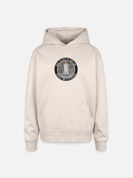 Time Is Precious Candle Quote - Oversized Hooded Sweatshirt - Sand