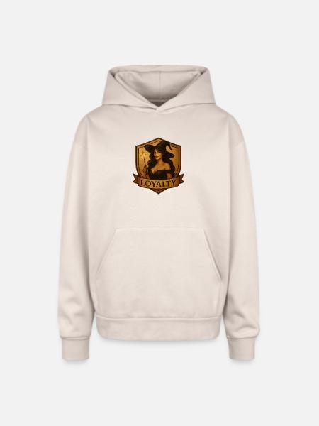 Witch Loyalty Shield Emblem - Oversized Hooded Sweatshirt - Sand