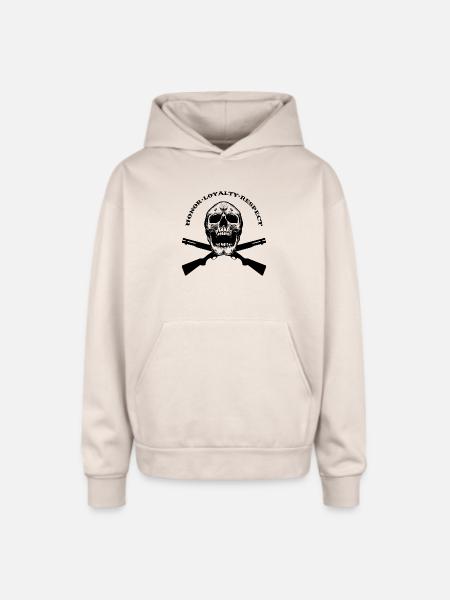 HONOR LOYALTY RESPECT - Oversized Hooded Sweatshirt - Sand