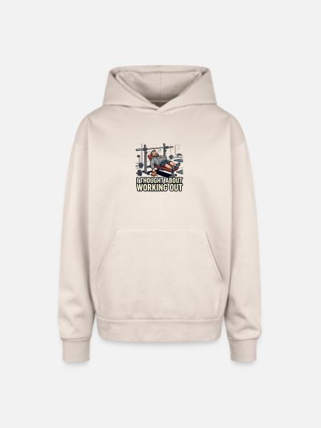 Emotionally Weak Physically Strong - Oversized Hooded Sweatshirt - Sand
