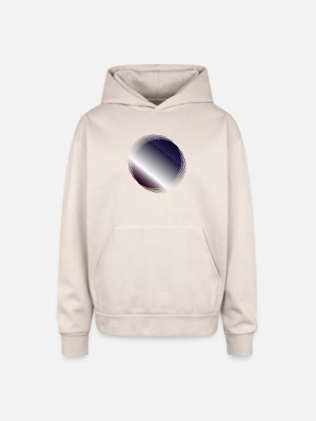 Circular Gradient Ripple - Oversized Hooded Sweatshirt - Sand