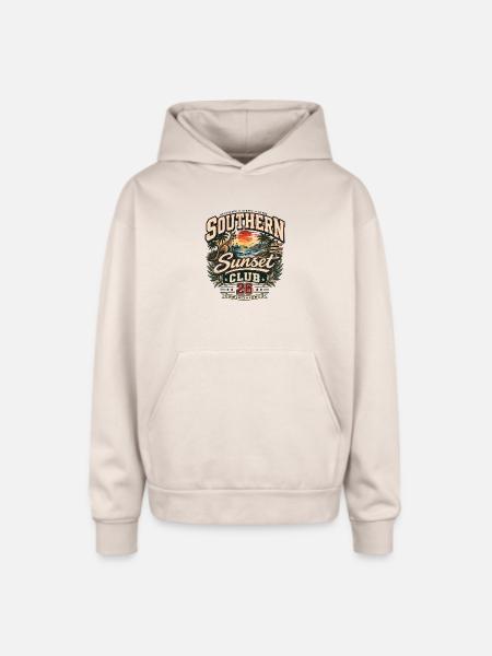 Southern Sunset Club 26 - Oversized Hooded Sweatshirt - Sand