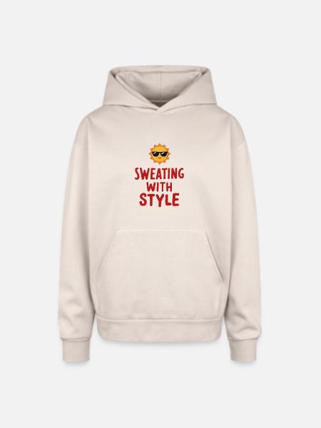 Sweating with Style - Oversized Hooded Sweatshirt - Sand