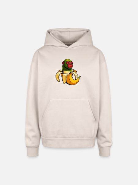 Chimpanzini Bananini Italian Brainrot Meme Art - Oversized Hooded Sweatshirt - Sand