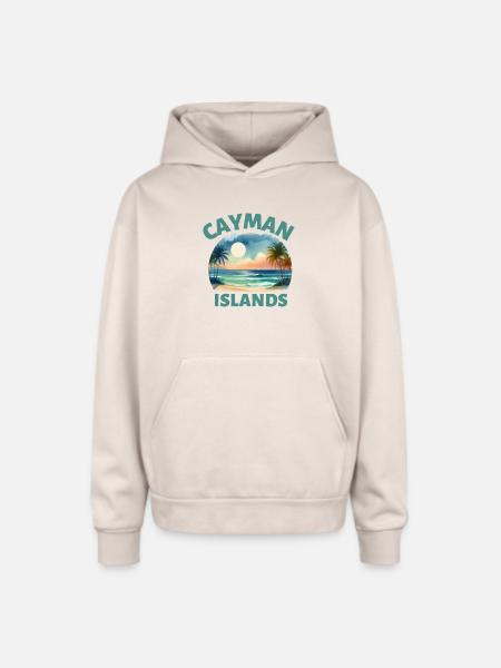 Cayman Islands Sunset Beach - Oversized Hooded Sweatshirt - Sand