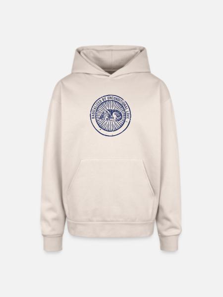 Unconditional Love Sleeping Dog - Oversized Hooded Sweatshirt - Sand