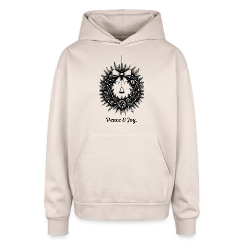 Peace & Joy T-Shirt | Minimalist Elegant Christmas - Oversized Hooded Sweatshirt