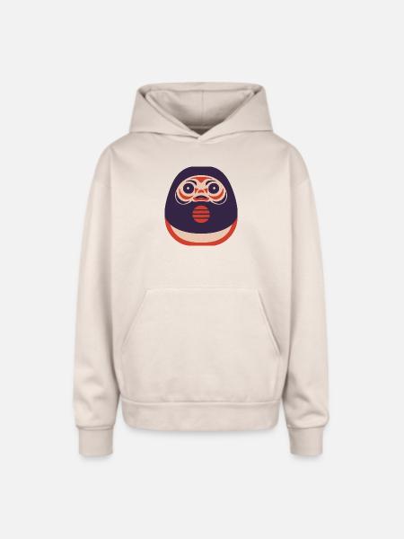 Daruma Doll - Oversized Hooded Sweatshirt - Sand