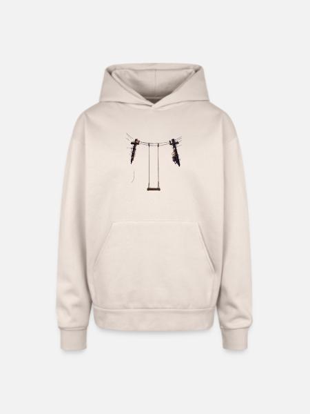 Rustic Swing Silhouette - Oversized Hooded Sweatshirt - Sand