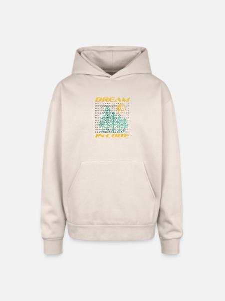 Dream In Code - Oversized Hooded Sweatshirt - Sand