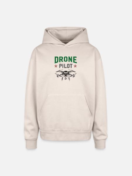 Drone Pilot - Oversized Hooded Sweatshirt - Sand