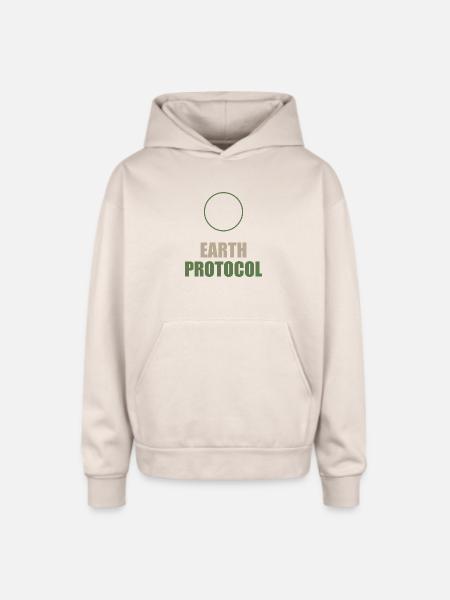 Earth Protocol Eco-Tech Label - Oversized Hooded Sweatshirt - Sand