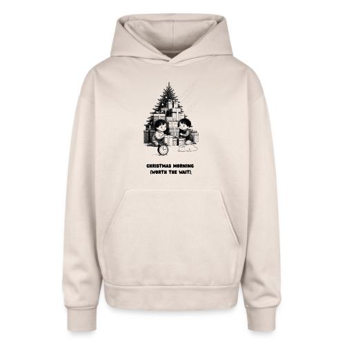 Christmas Morning T-Shirt | Minimalist Kids Gifts - Oversized Hooded Sweatshirt