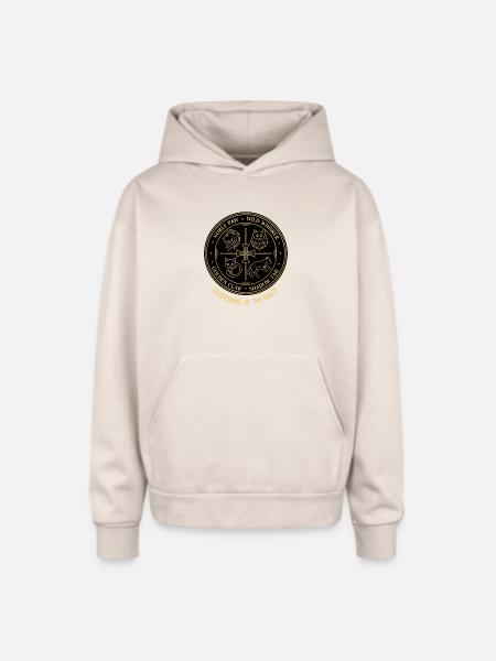 Guardians of the Night Crest - Oversized Hooded Sweatshirt - Sand