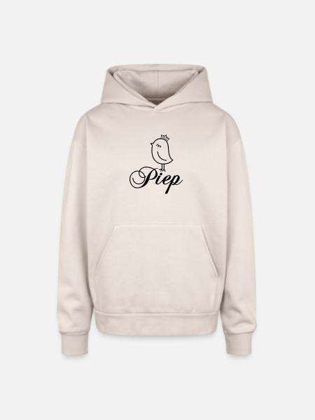 Sparrow With Crown “Piep” - Oversized Hooded Sweatshirt - Sand