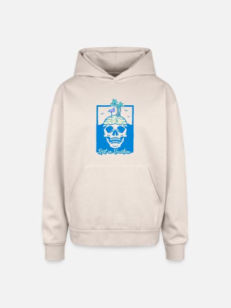 Rest in Vacation - Oversized Hooded Sweatshirt - Sand