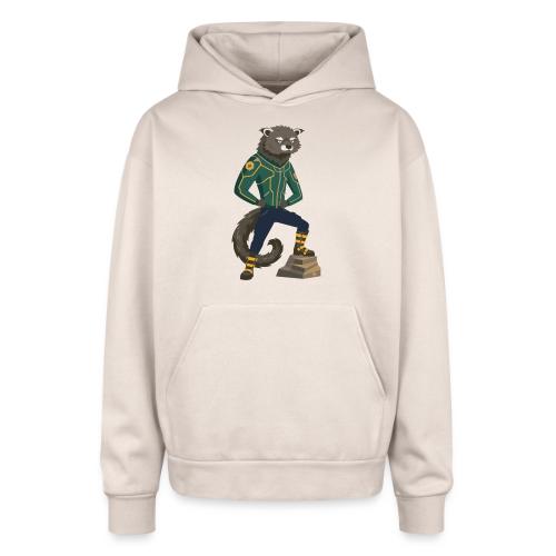 Raccoon Ranger in Neon Armor - Oversized Hooded Sweatshirt