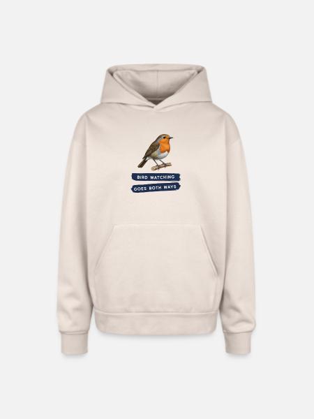 Bird Watching Goes Both Ways - Oversized Hooded Sweatshirt - Sand