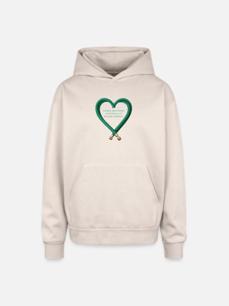 Hose Heart Humor - Oversized Hooded Sweatshirt - Sand