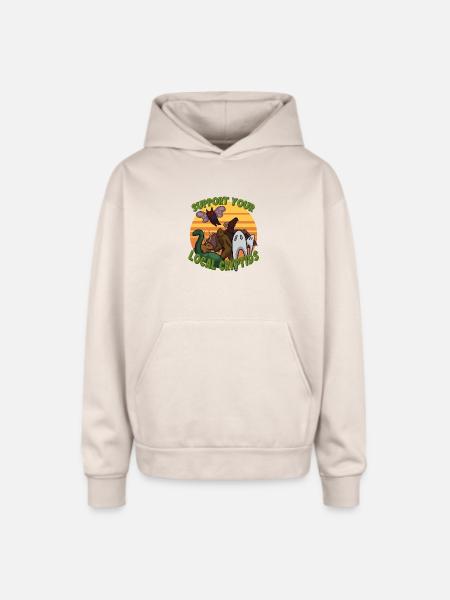 Support Your Local Cryptids - Oversized Hooded Sweatshirt - Sand
