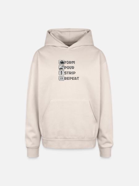 Form Pour Strip Repeat - Oversized Hooded Sweatshirt - Sand