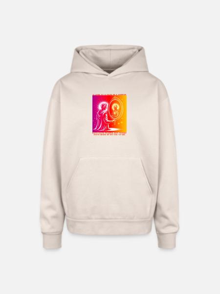 Radiant Self Mirror - Oversized Hooded Sweatshirt - Sand