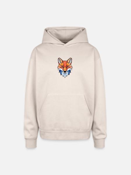 Polygon Fox - Oversized Hooded Sweatshirt - Sand