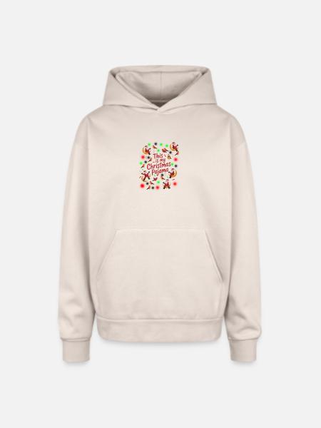 This Is My Christmas Pajama - Oversized Hooded Sweatshirt - Sand