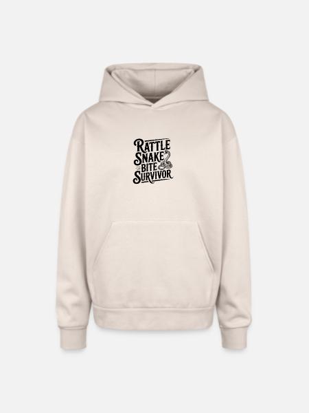 Rattle Snake Bite Survivor - Oversized Hooded Sweatshirt - Sand