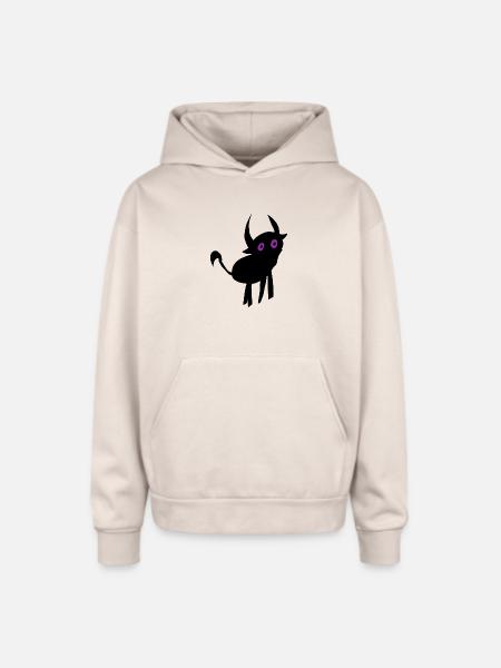 Whimsical Alien Face Design - Oversized Hooded Sweatshirt - Sand