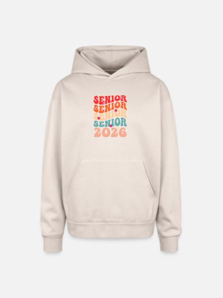 Senior Class 2026 Floral Rainbow - Oversized Hooded Sweatshirt - Sand
