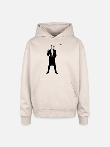 Smoking in a Tuxedo - Oversized Hooded Sweatshirt - Sand