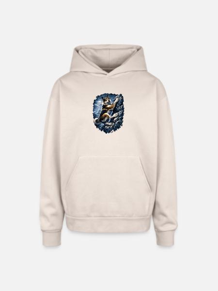Alpine Husky Climber - Oversized Hooded Sweatshirt - Sand