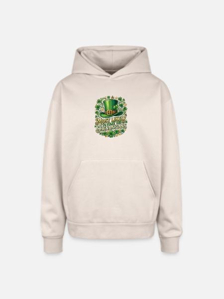 Leprechaun Hat Shenanigans - Oversized Hooded Sweatshirt - Sand