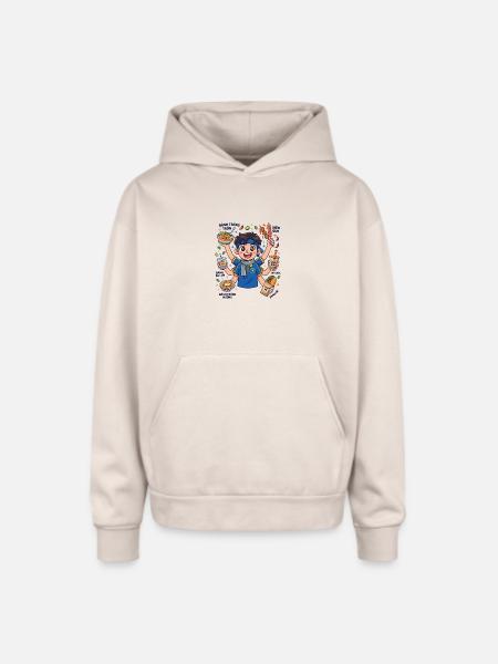 Viet Street Snack Hero - Oversized Hooded Sweatshirt - Sand