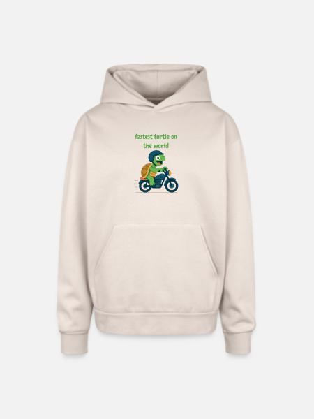 Turtle driver motorcycle - Oversized Hooded Sweatshirt - Sand