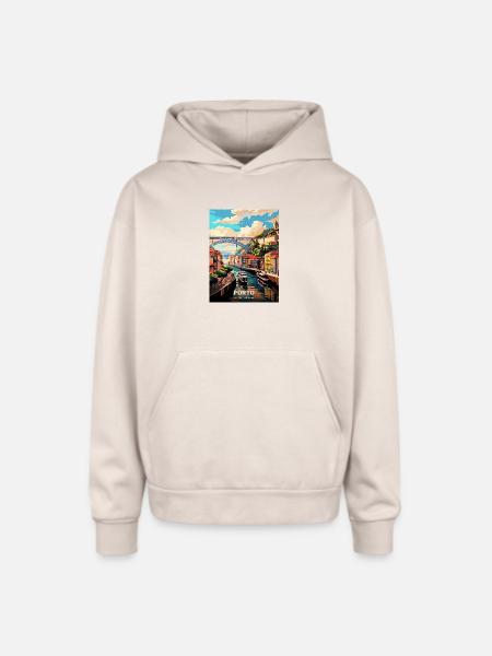 Porto Portugal Travel - Oversized Hooded Sweatshirt - Sand