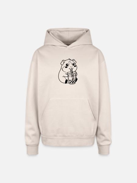 bubble tea - Oversized Hooded Sweatshirt - Sand