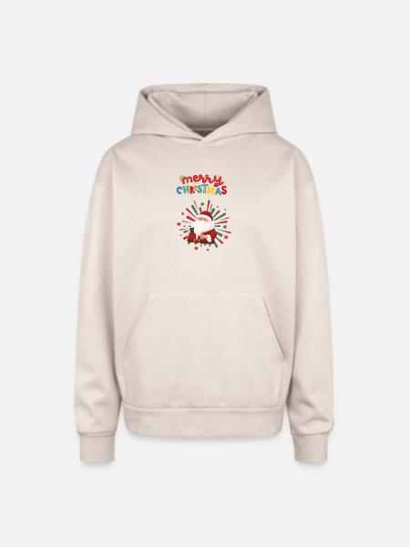 Christmas_Design - Oversized Hooded Sweatshirt - Sand