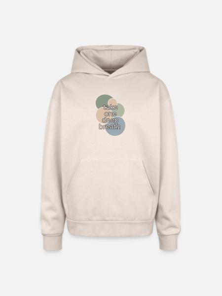 Pastel Circle Breath Reminder - Oversized Hooded Sweatshirt - Sand