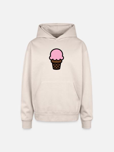 Ice Cream Cone Icon - Oversized Hooded Sweatshirt - Sand