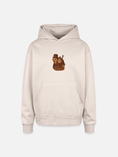 Steampunk Tortoise Clockwork - Oversized Hooded Sweatshirt - Sand
