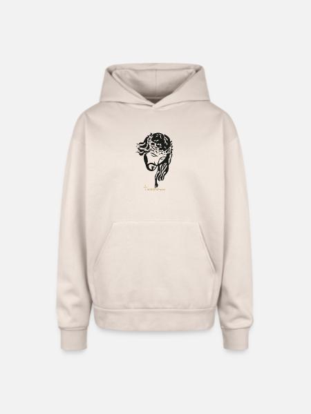 JESUS - Oversized Hooded Sweatshirt - Sand