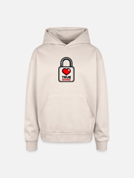 a-simple-flat-vector-padlock-with-clean-rounded - Oversized Hooded Sweatshirt - Sand