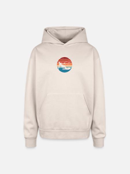 Sunset Kite Surf Silhouette - Oversized Hooded Sweatshirt - Sand