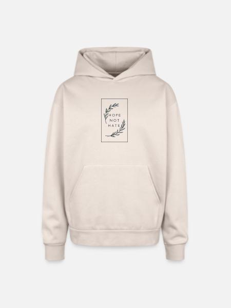 Hope Not Hate - Oversized Hooded Sweatshirt - Sand