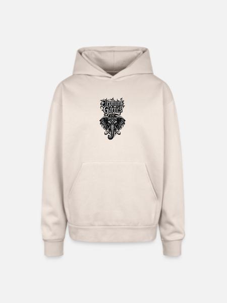 Elephant Games Logo - Oversized Hooded Sweatshirt - Sand